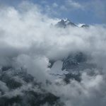 Cloudy mountain tops