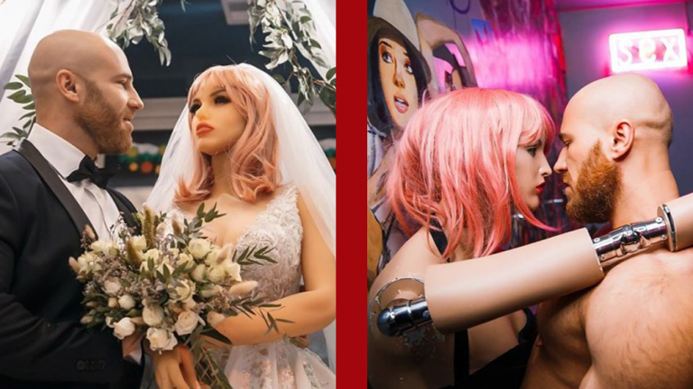Bodybuilder Ties the Knot with Sex Doll
