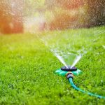 garden-sprinkler-watering-grass-at-home-backyard